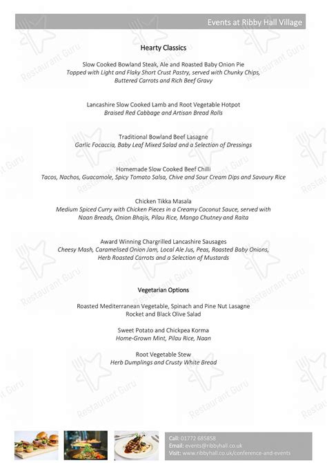 ribby hall spa hotel menu.
